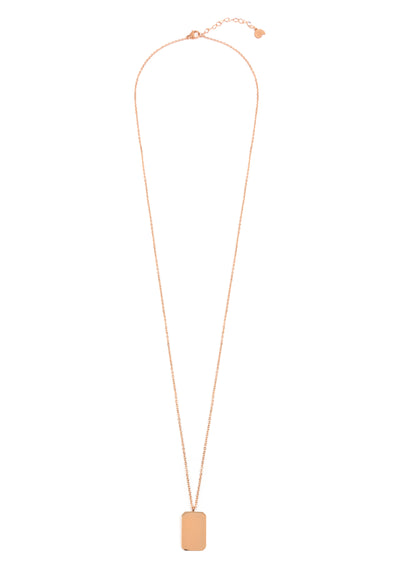 Lange Kette Viereck Anhänger in Rosegold