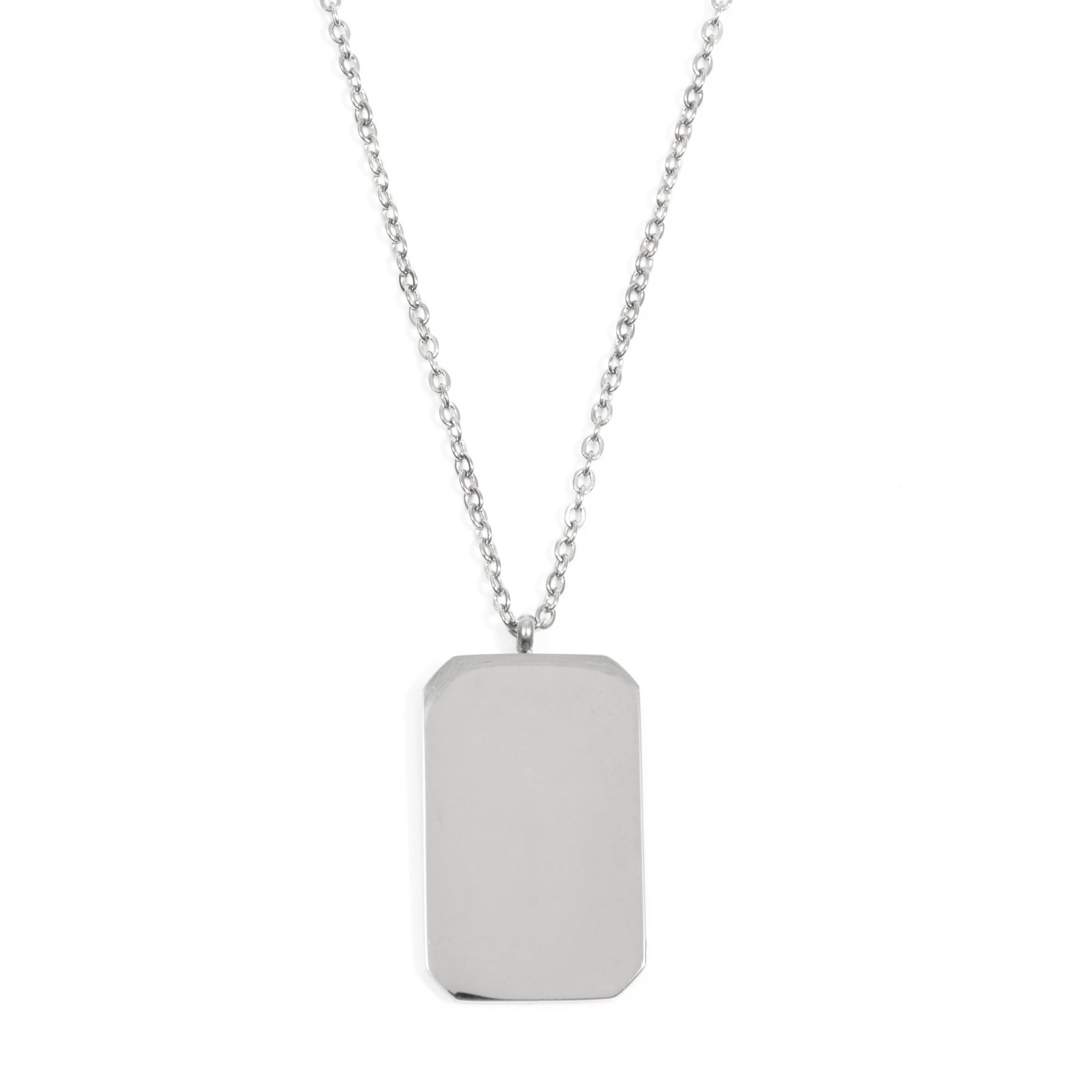 Rectangle Pendant Long Necklace Silver – Hey Happiness