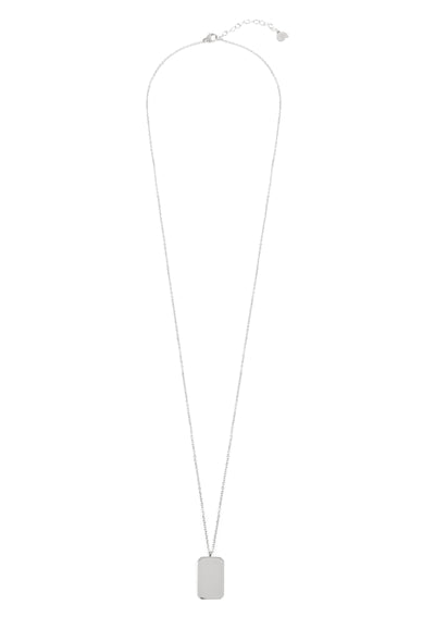 Collier Longue Pendentif Rectangle en Argent