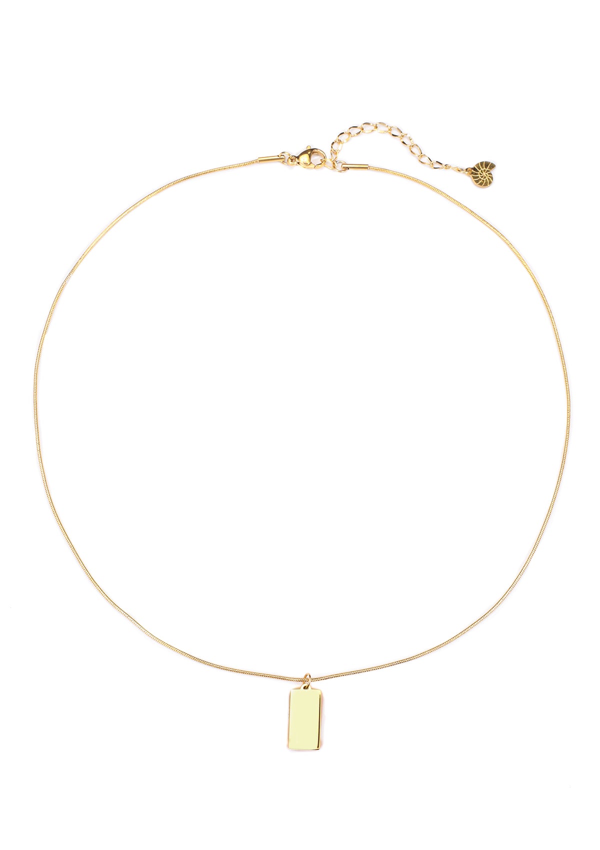 Rectangle Pendant Necklace Gold