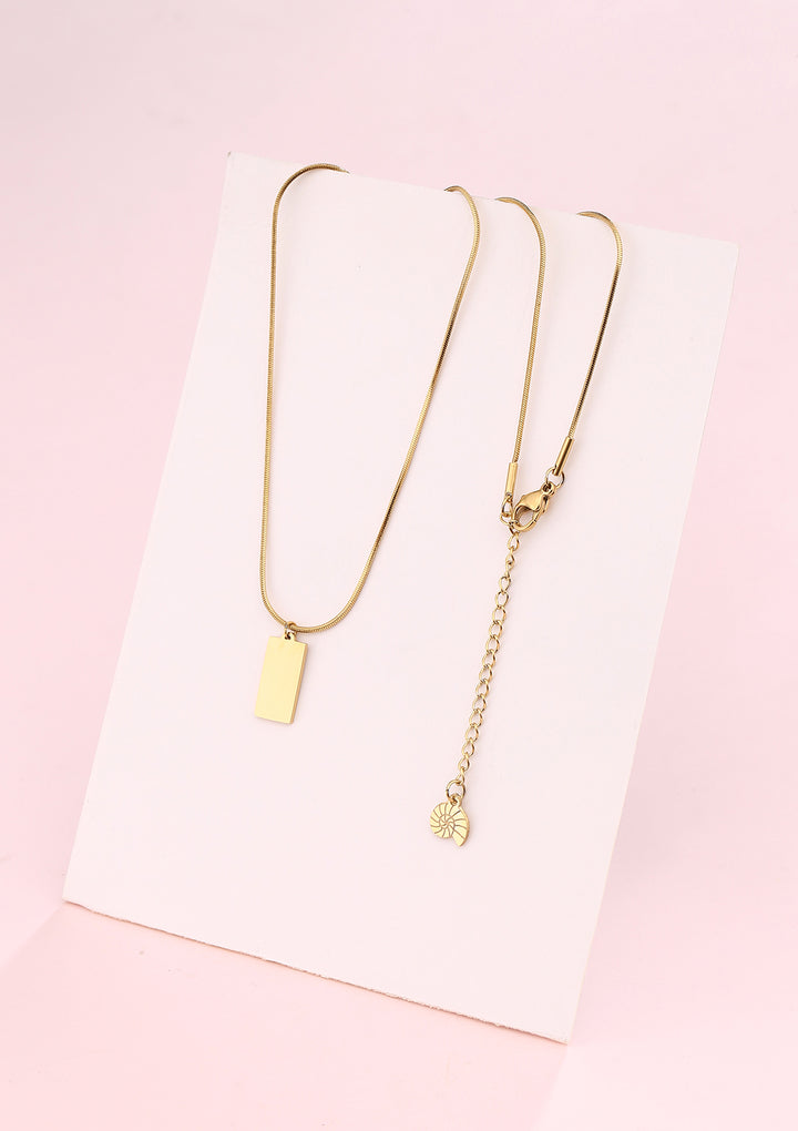 Kette Viereck Anhänger Gold