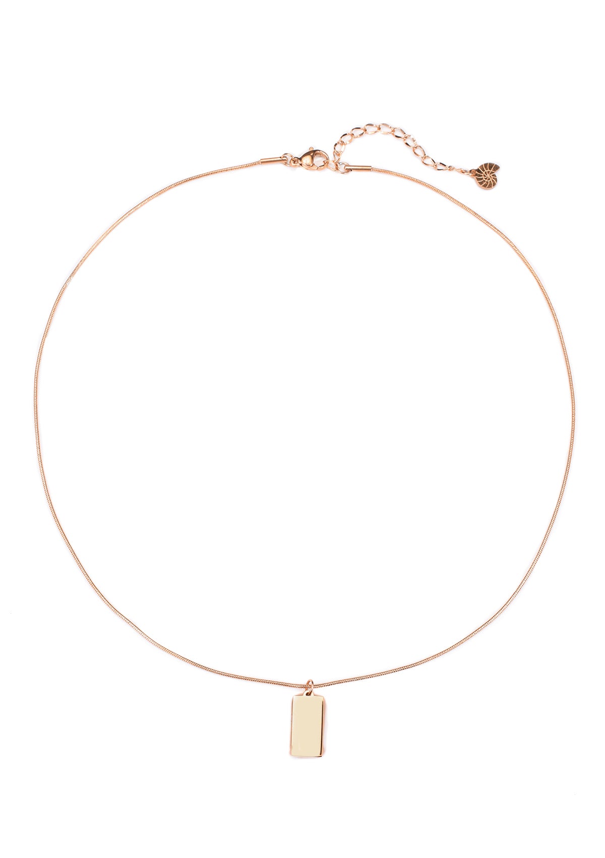 Rectangle Pendant Necklace Rose Gold