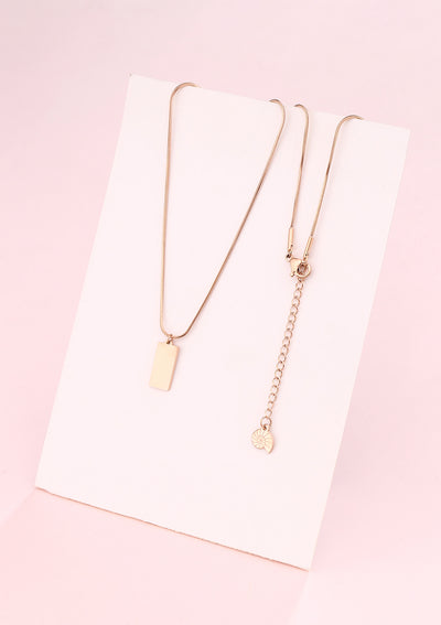 Kette Viereck Anhänger Rosegold