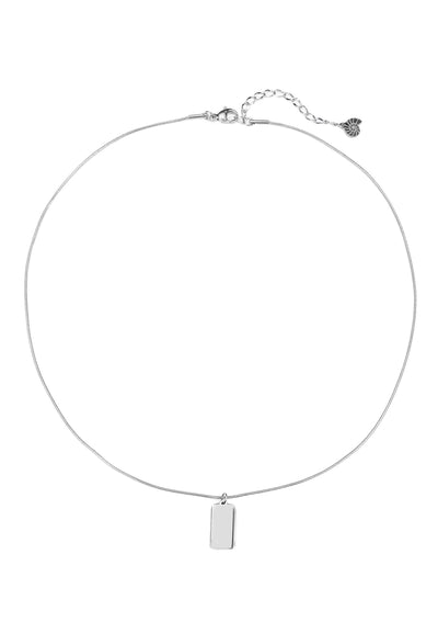 Collier Pendentif Rectangle en Argent