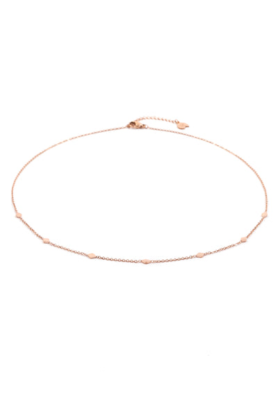 Collar Delicado de Dije Rombo en Oro Rosa