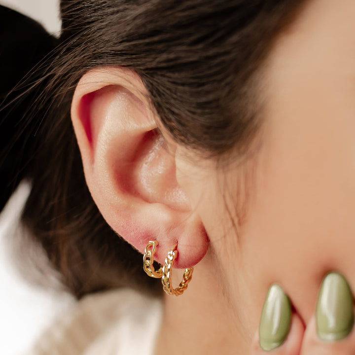 Rope and Chain Earrings Set Sterling Silver