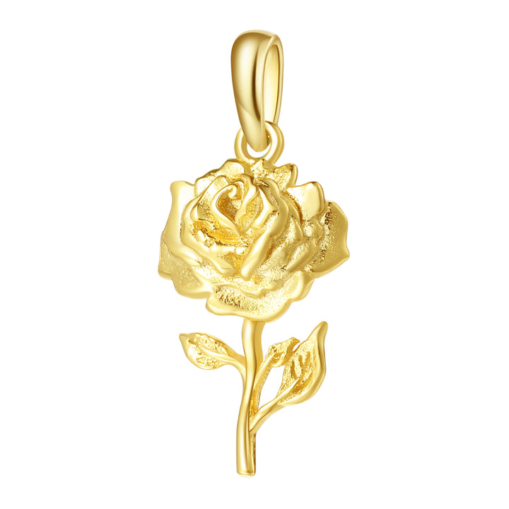 Rose Pendant Sterling Silver Gold