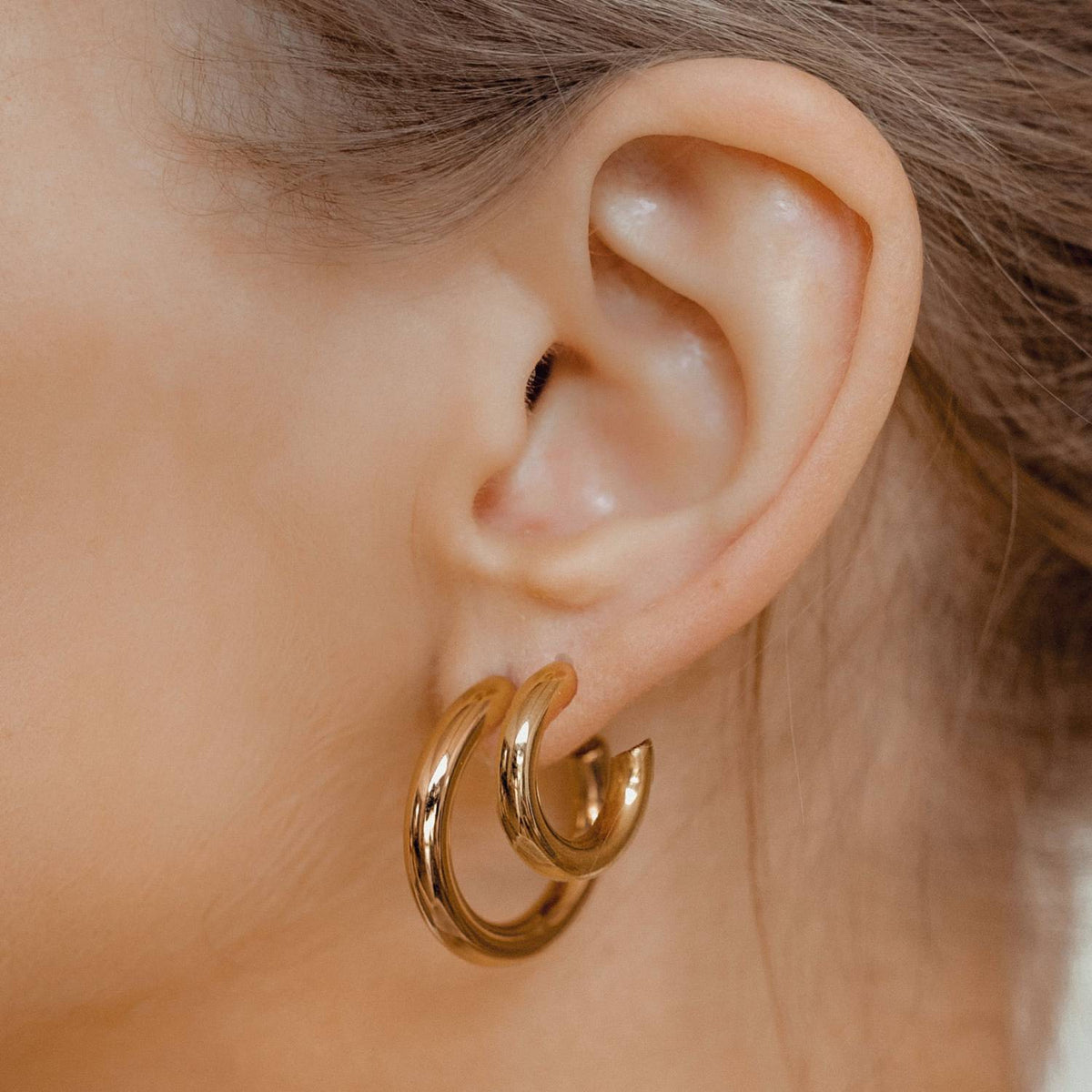 Earring Design Rounded Round Hoop Earring Set Stainless Steel – Hey Happiness