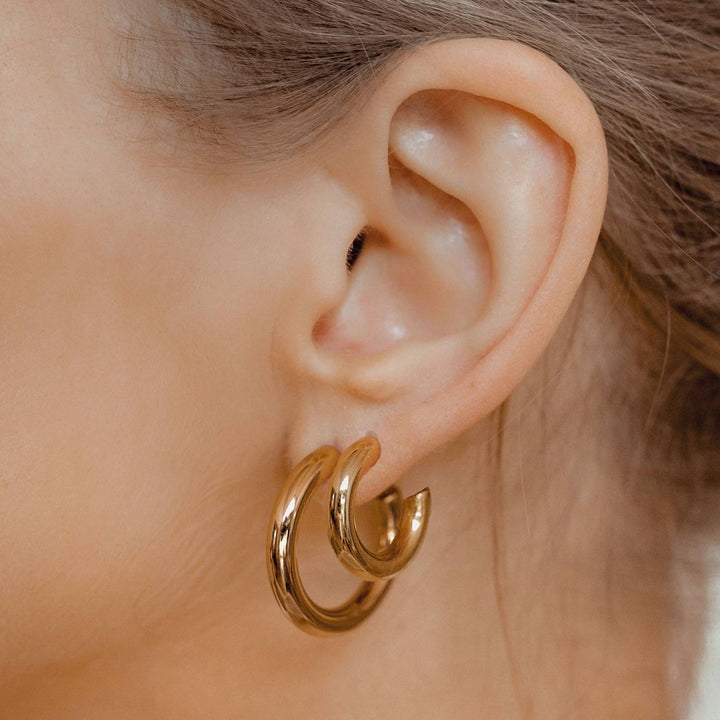 Round Hoop Earring Set Stainless Steel