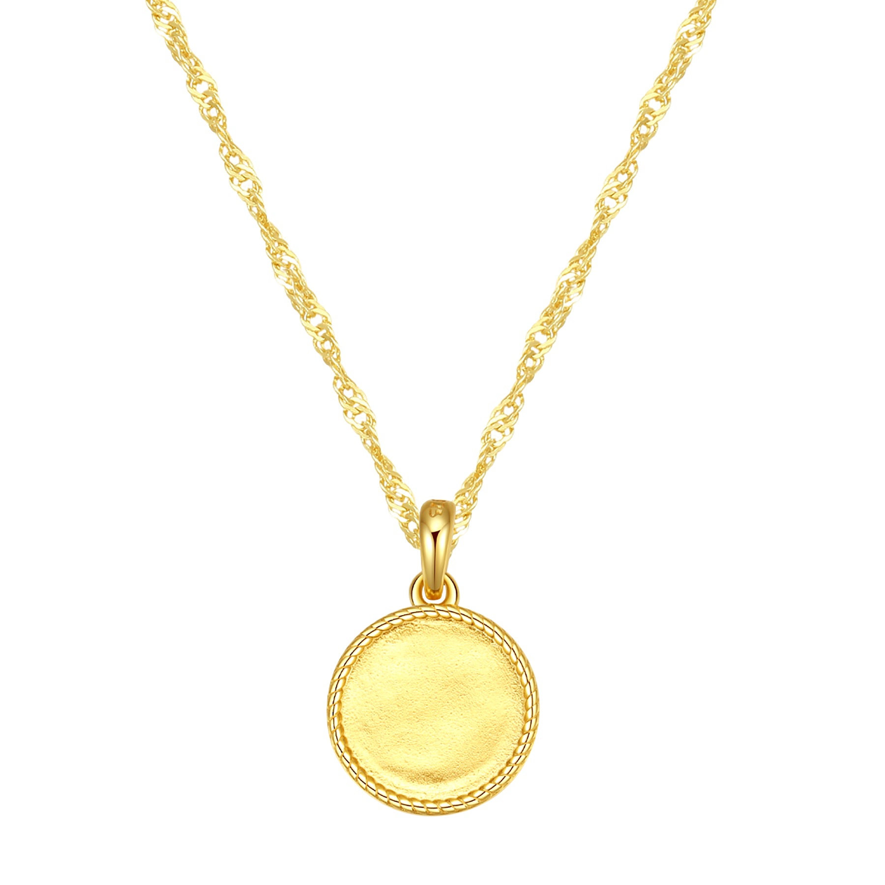 Round Rope Pendant Necklace Sterling Silver – Hey Happiness
