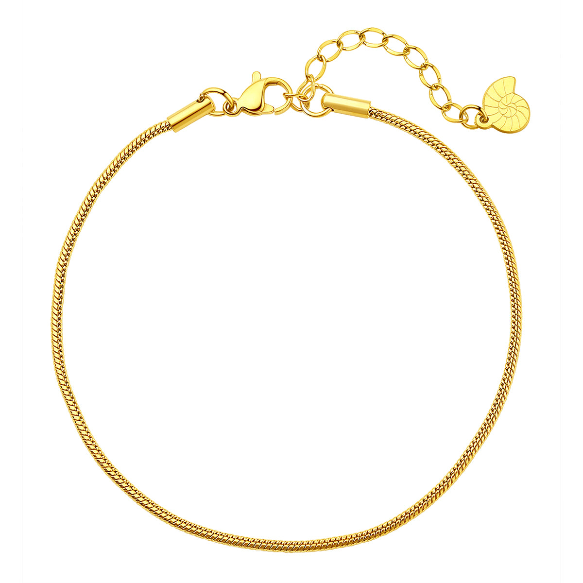 Bracelet de Cheville Chaîne Serpent Ronde en Or