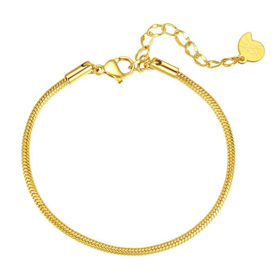 Round Snake Chain Bracelet Gold