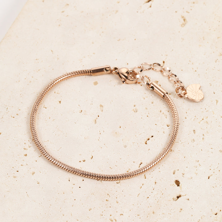 Bracelet Chaîne Serpent Ronde en Or Rose
