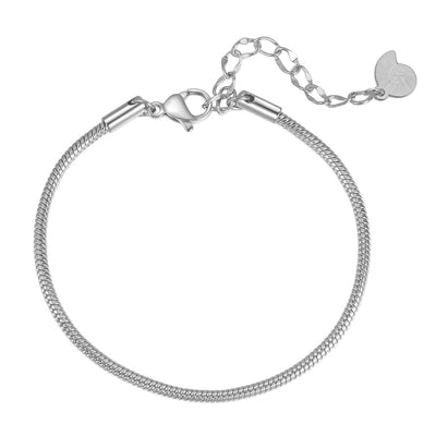 Round Snake Chain Bracelet Silver