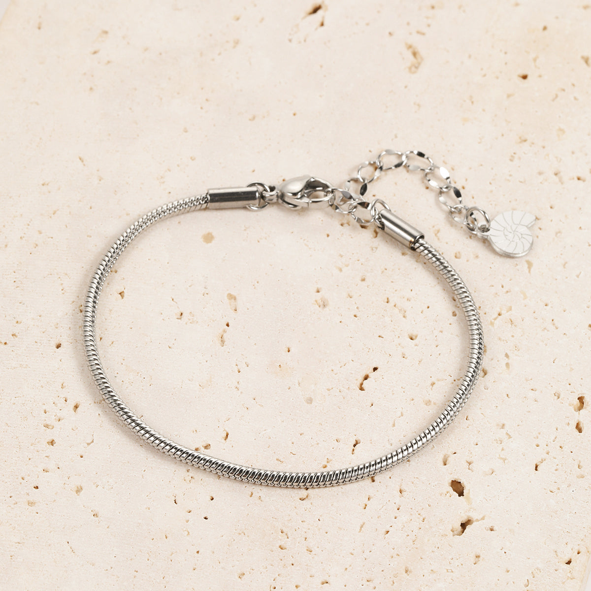 Round Snake Chain Bracelet Silver