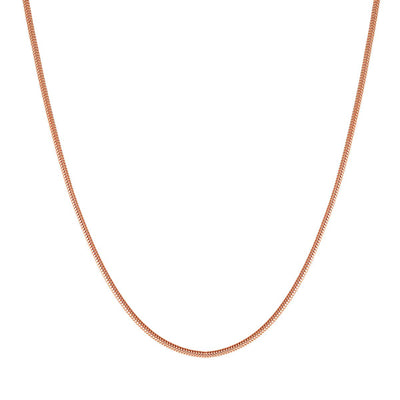 Round Snake Chain Necklace Rose Gold