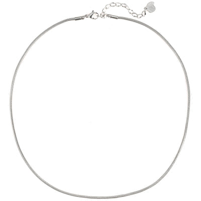 Collar Cadena Serpiente Redonda en Plata