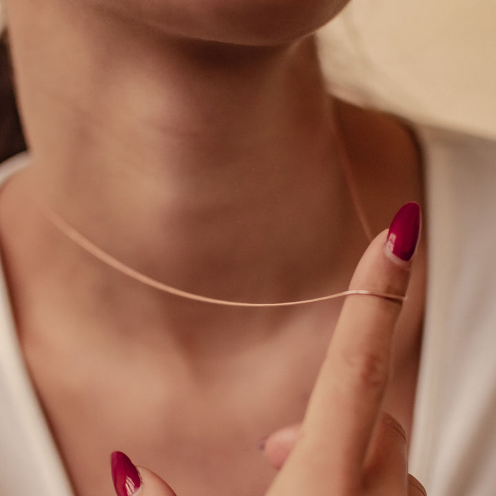 Round Snake Chain Necklace Sterling Silver