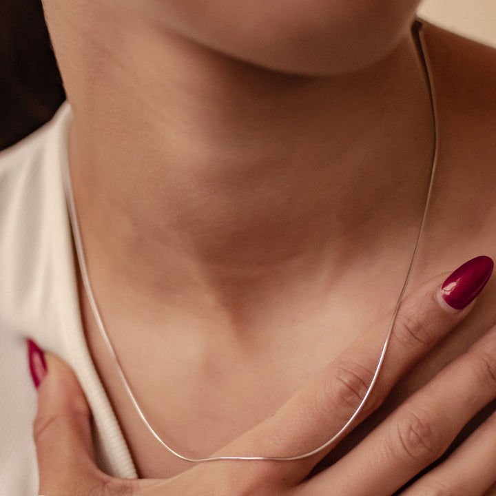 Round Snake Chain Necklace Sterling Silver