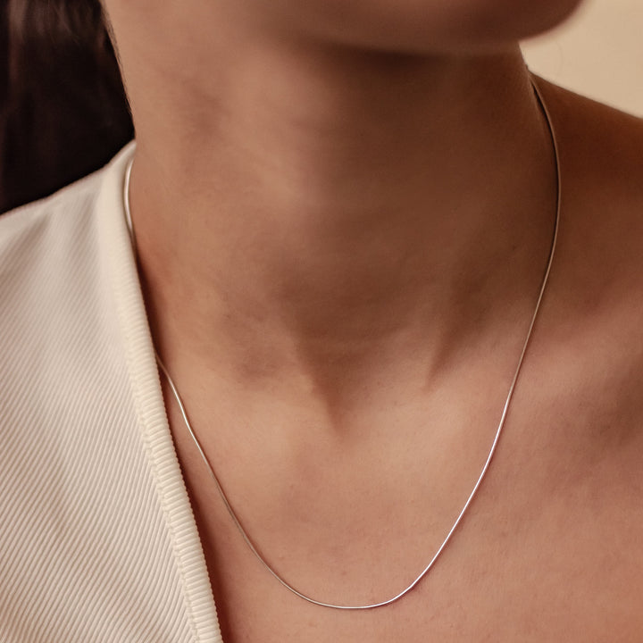 Round Snake Chain Necklace Sterling Silver