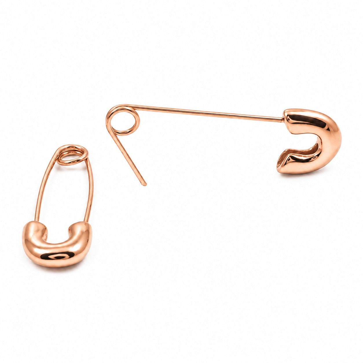 Safety Pin Earrings Rose Gold