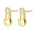 Clous d'Oreilles Epingle du Sûreté Sterling Argent en Or