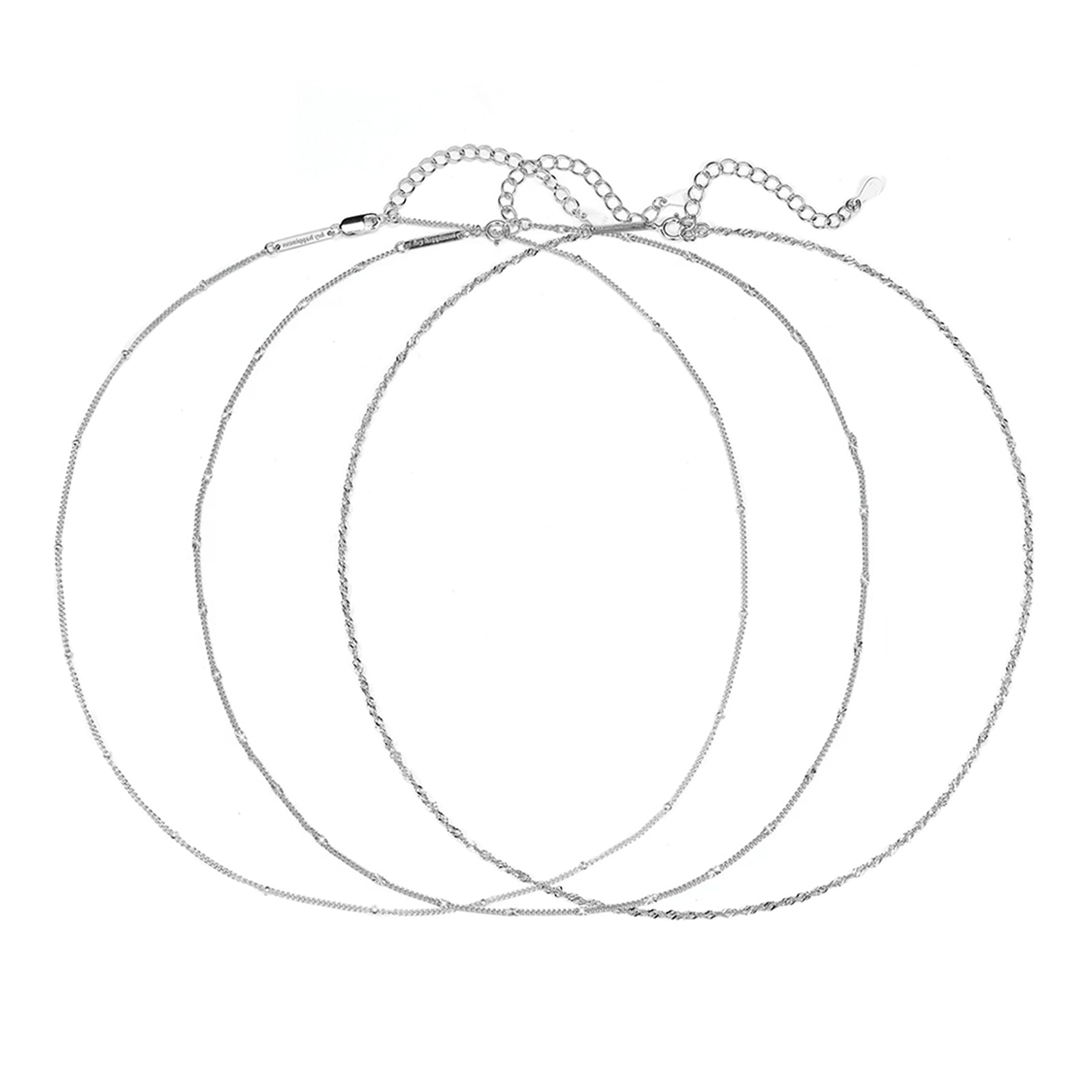 Filigrane Ketten Set Goldplattiertes Sterlingsilber