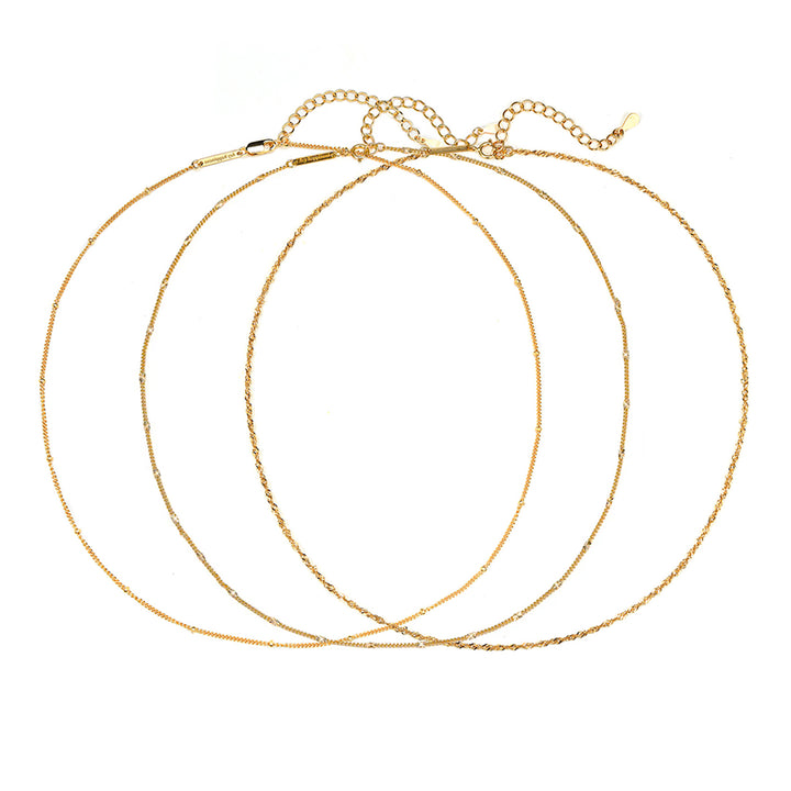 Filigrane Ketten Set Goldplattiertes Sterlingsilber