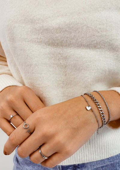 Muschelschale Herz Armband in Silberfarbe