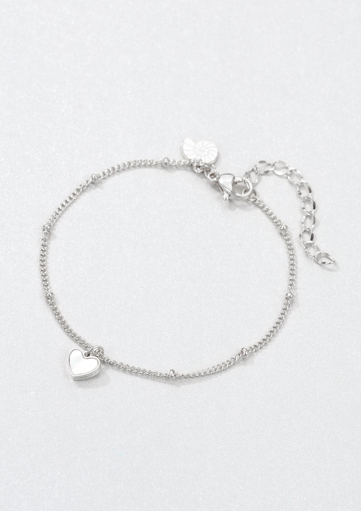 Muschelschale Herz Armband in Silberfarbe