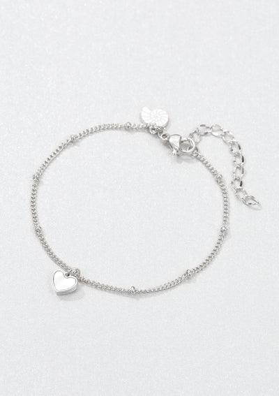 Muschelschale Herz Armband in Silberfarbe