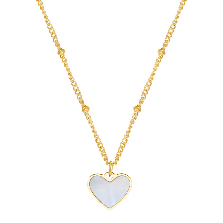 Pendentif Coeur Coquillage Collier Chaîne en Or