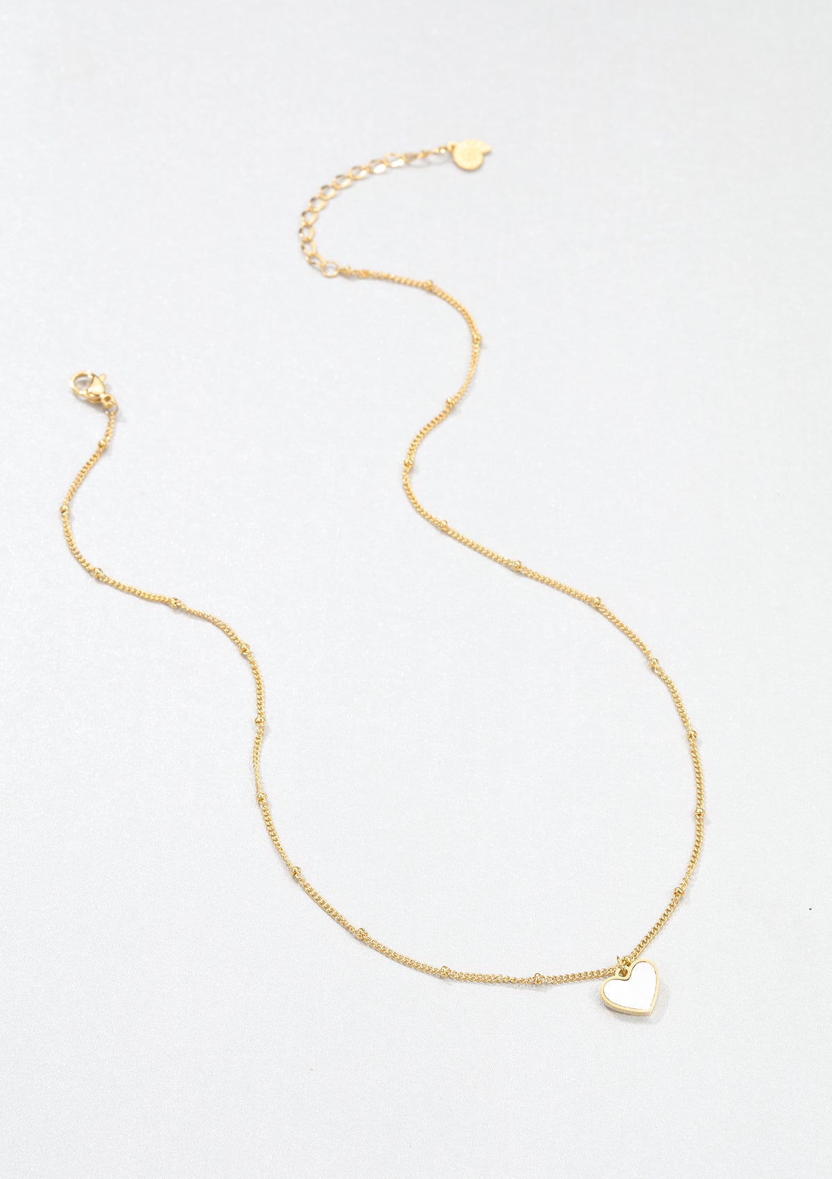 Shell Heart Pendant Chain Necklace Gold