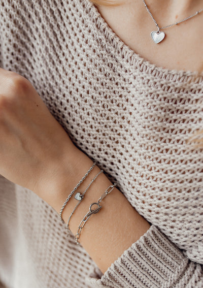 Collar de Cadena con Colgante Corazón Concha en Plata