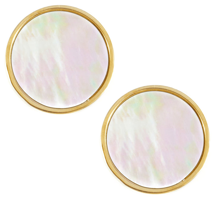 Shell Shine Stud Earrings Gold