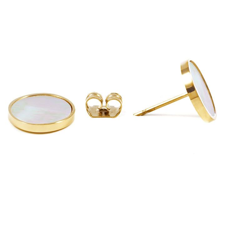 Shell Shine Stud Earrings Gold