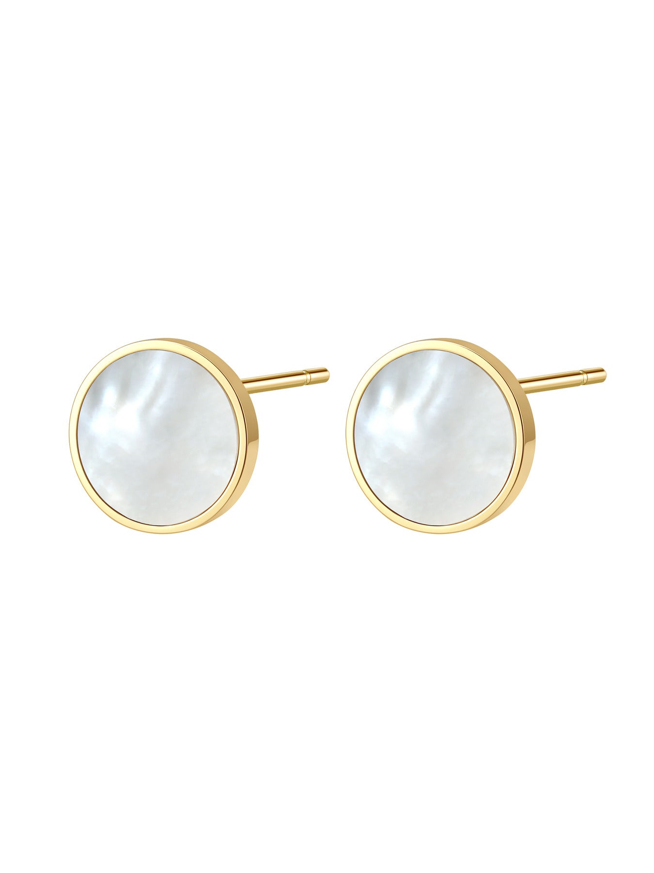 Shell Shine Stud Earrings Gold