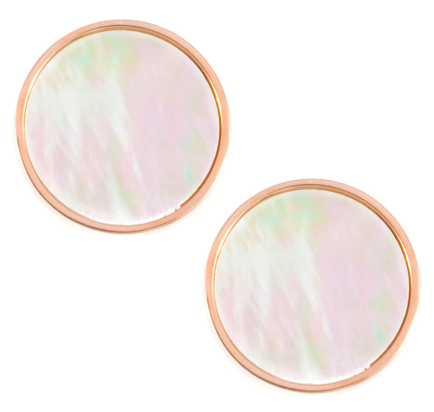 Shell Shine Stud Earrings Rose Gold