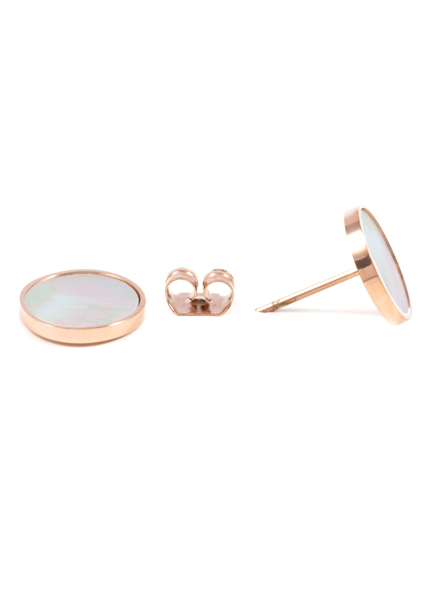 Shell Shine Stud Earrings Rose Gold