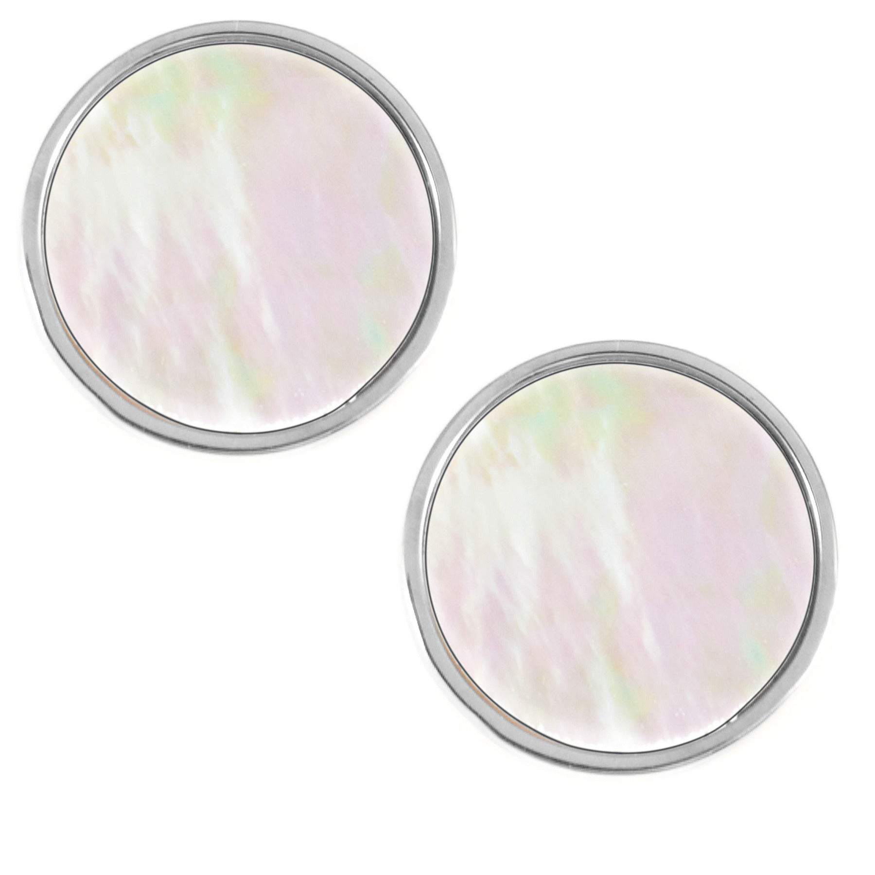 Shell Shine Stud Earrings Silver
