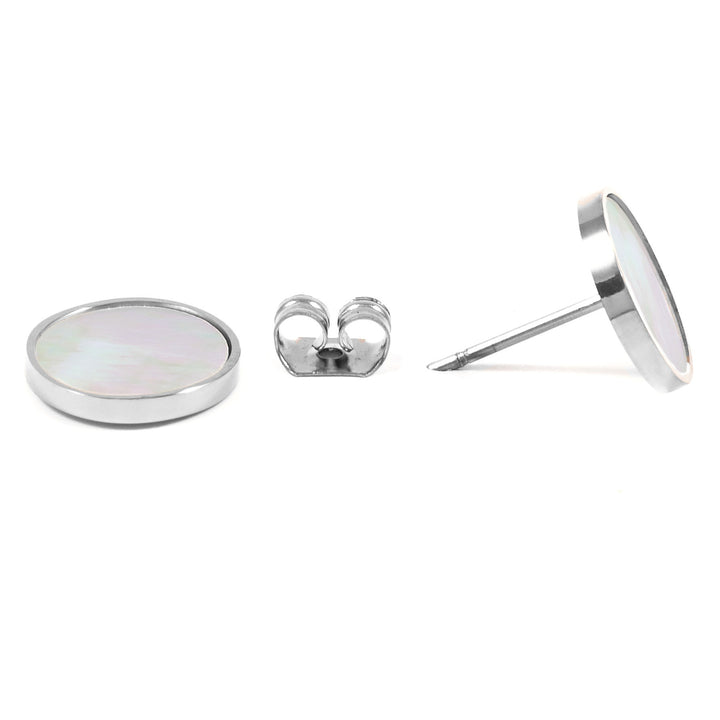 Shell Shine Stud Earrings Silver