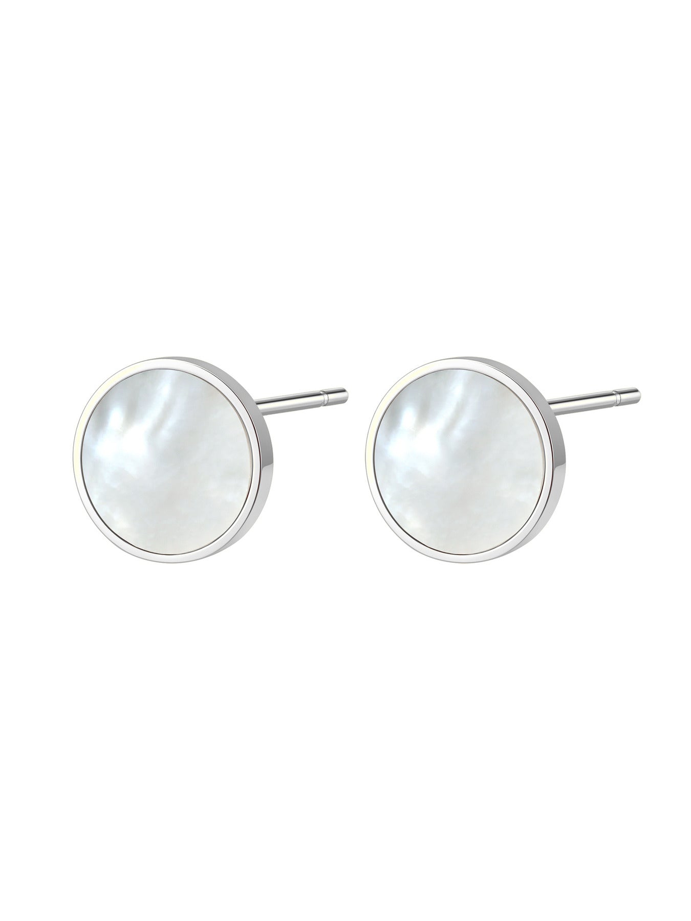 Shell Shine Stud Earrings Silver