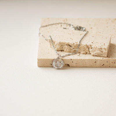 Shell Smiley Pendant Necklace Waterproof