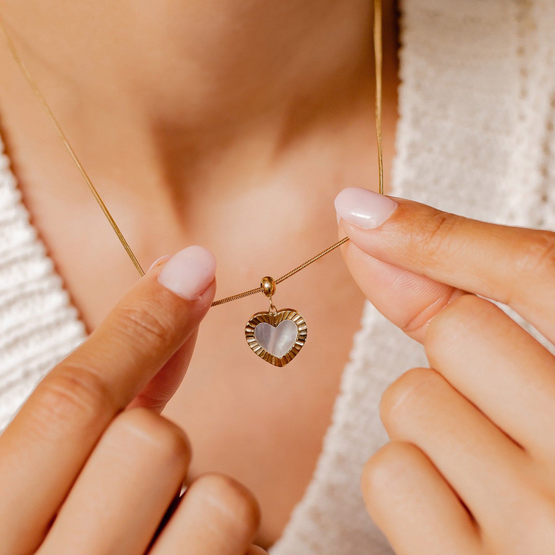 Colgante Corazón Brillante en Oro