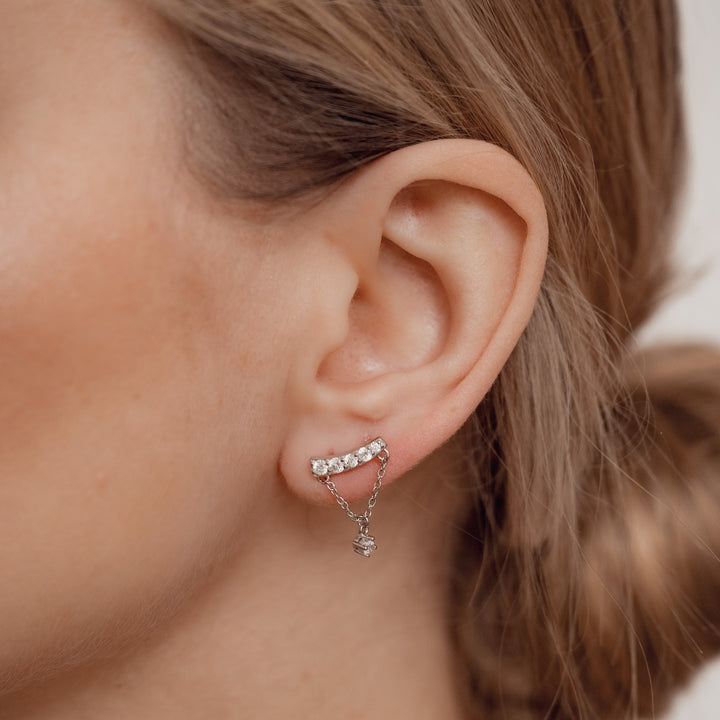 Shooting Star Stud Earrings Sterling Silver
