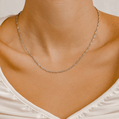 Fine Singapore Chain Necklace Silver
