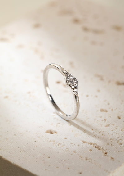 Schlanker Ring Diamant-Optik Sterlingsilber
