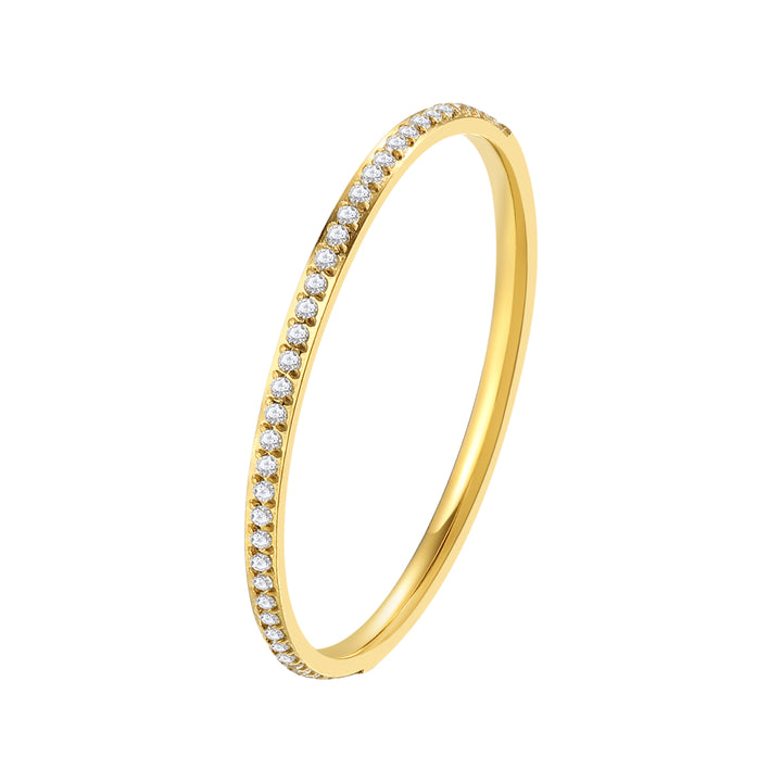 Bague Fine Bande Pierres Présieuses en Or