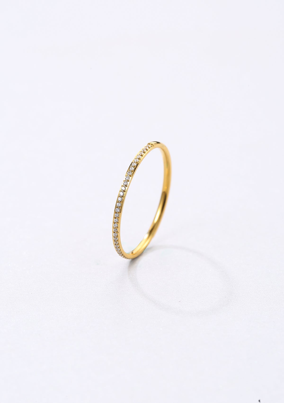 Slim Gemstone Band Ring Gold