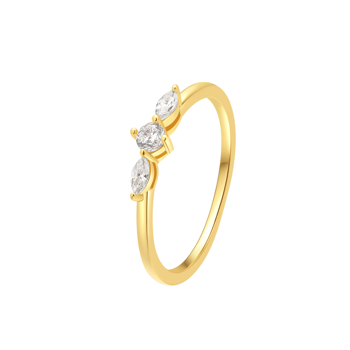 Nexus Schmaler Ring Sterlingsilber in Gold